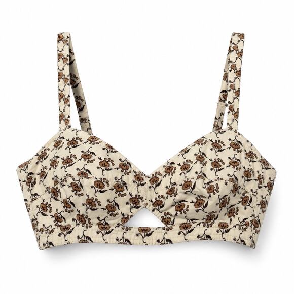 Tory Burch Tops - Tory Burch Dandelion Floral Bra Top Size 2 Cotton Bralette Cottagecore Y2K